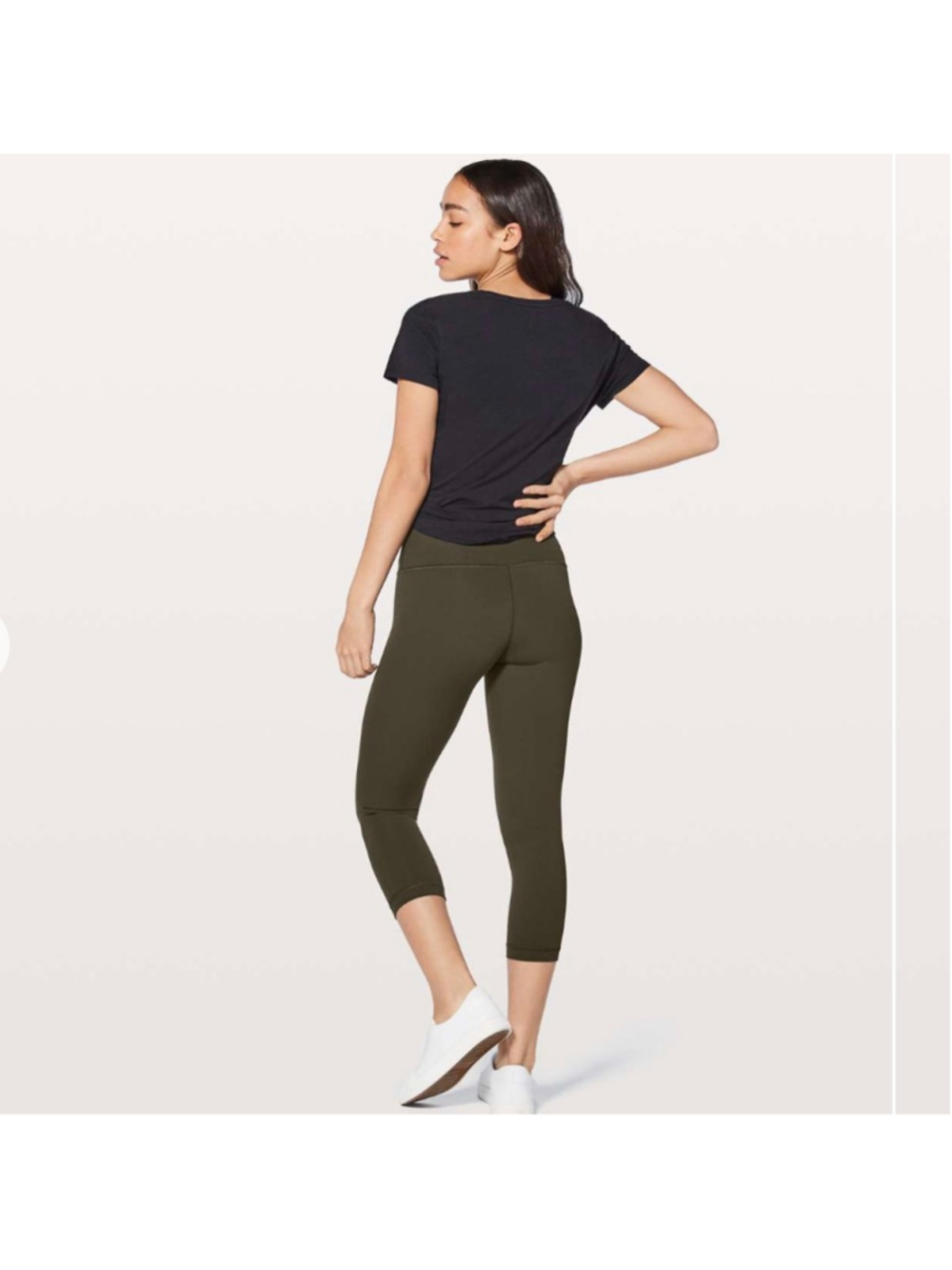 Lululemon Wunder Under Crop (High-Rise) *Full-On Luxtreme 21" size 4 Olive Green